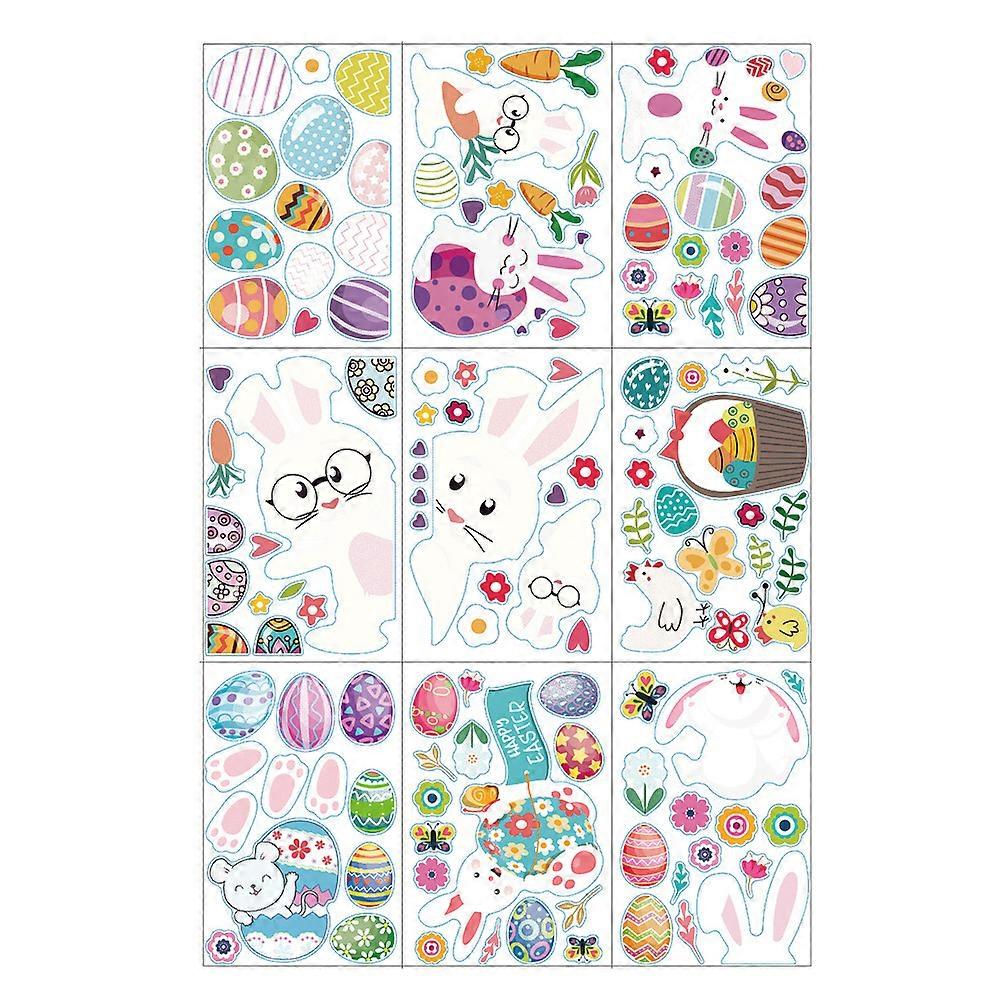 9 Easter Window Stickers Easter Window Stickers Decorative Spring Window Stickers Decal (126pcs)