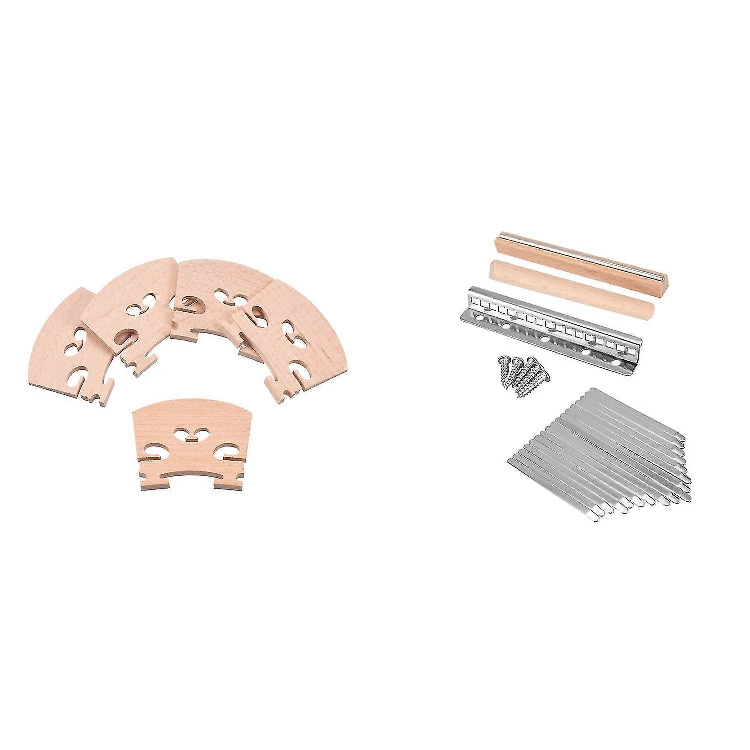 5 Pieces Maple 4/4 Full Size Violin Bridge Qin Code Accessories