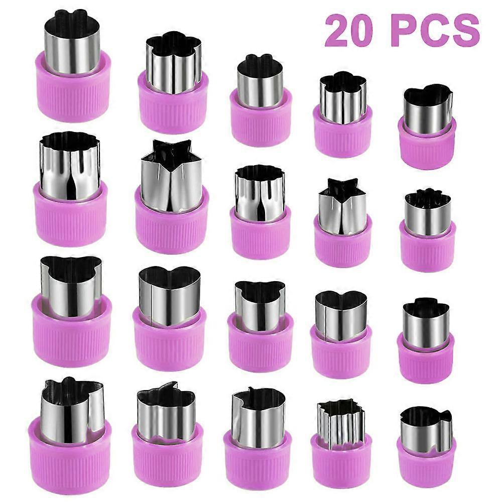 20 Vegetable Cutters Set, Stainless Cookie Cutters, Vegetable Cutters