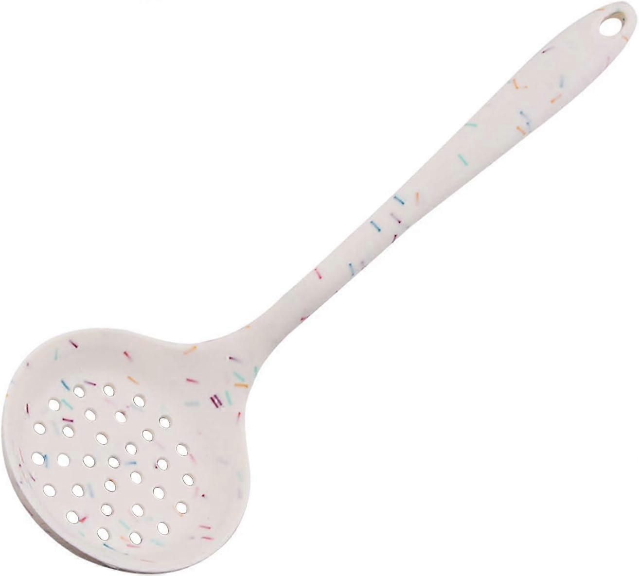 Slotted Spoon, Non-Stick Silicone Colander with Ergonomic Handle, High and Low Temperature Resistant Kitchen Utensil Spoon for Straining Vegetables, P