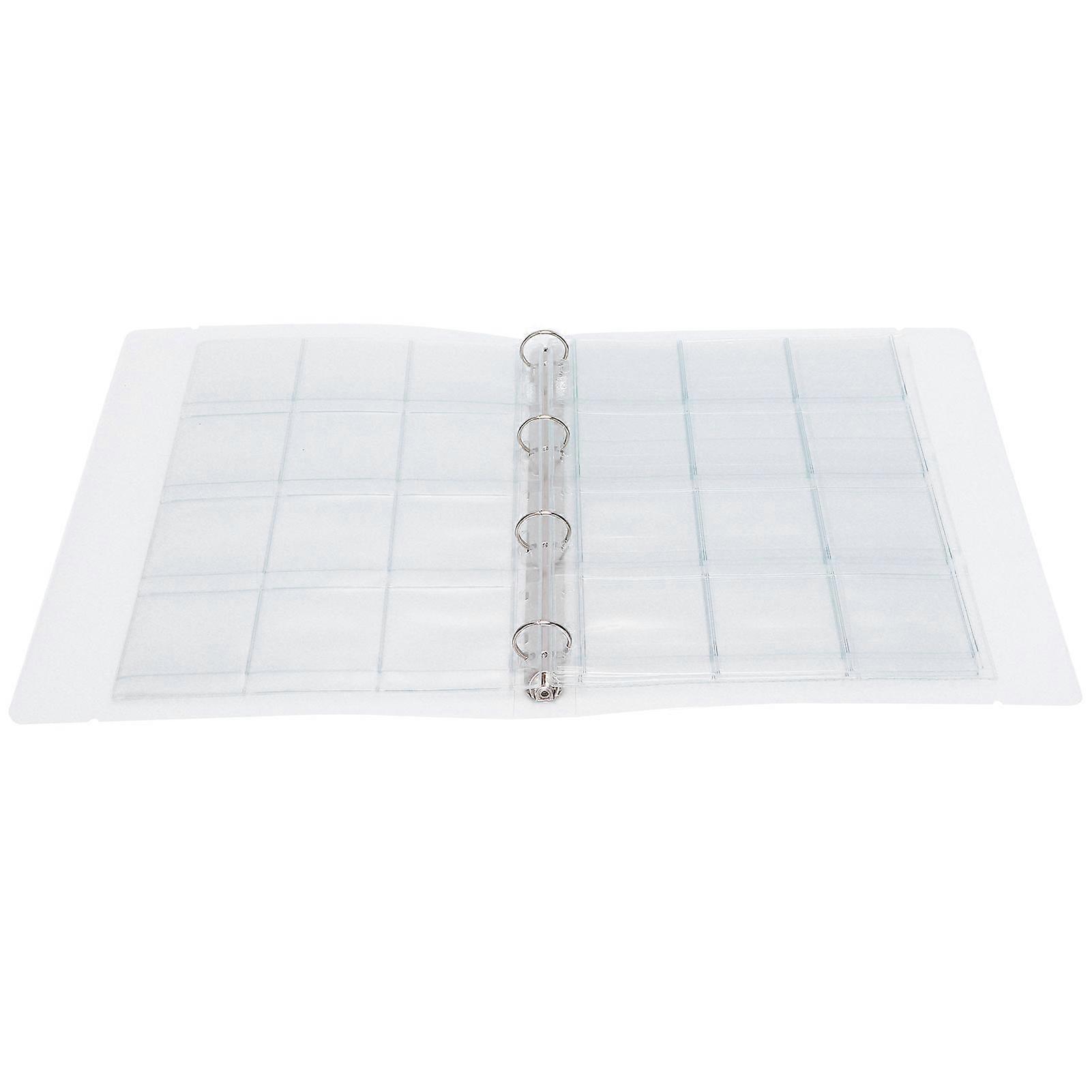Transparent Binder Photo Organizer Badge Storage Book Perforated Ring Collection Folder 6 Pages(Shell 12 Hole Inner Page )