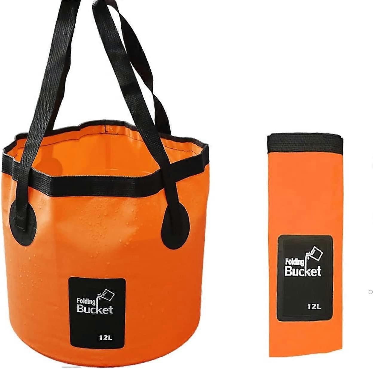 Collapsible Water Bucket, 12L Portable Collapsible Bucket Camping Storage Container Sink for Traveling Hiking Fishing Boating Gardening (24 x 25)