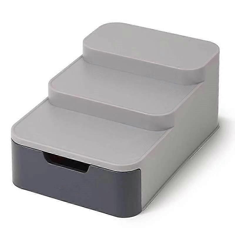 Kitchen Cupboard Compact Tiered Organiser for Pantry Storage & Organisation- Grey