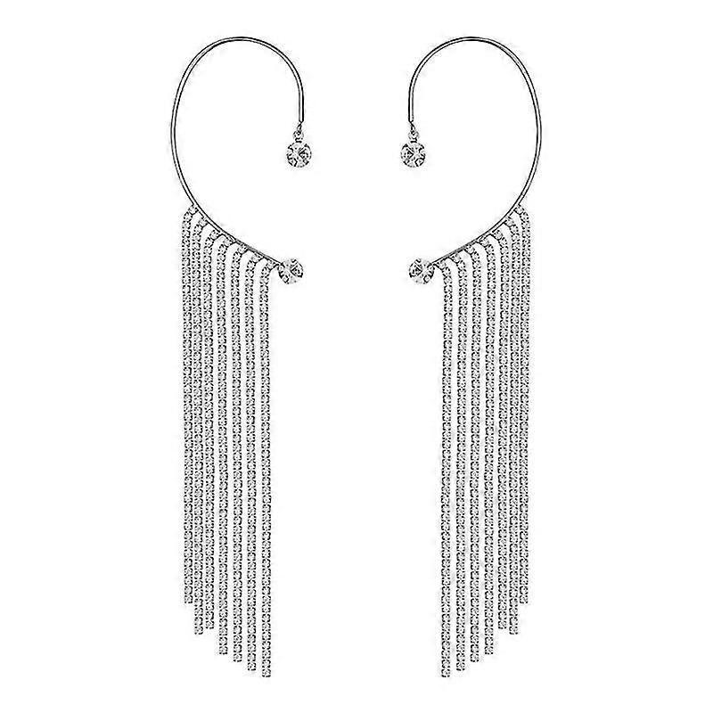 Women Elegance Tassel Long Dangle Chain Earring Without Pierced Earring Gift