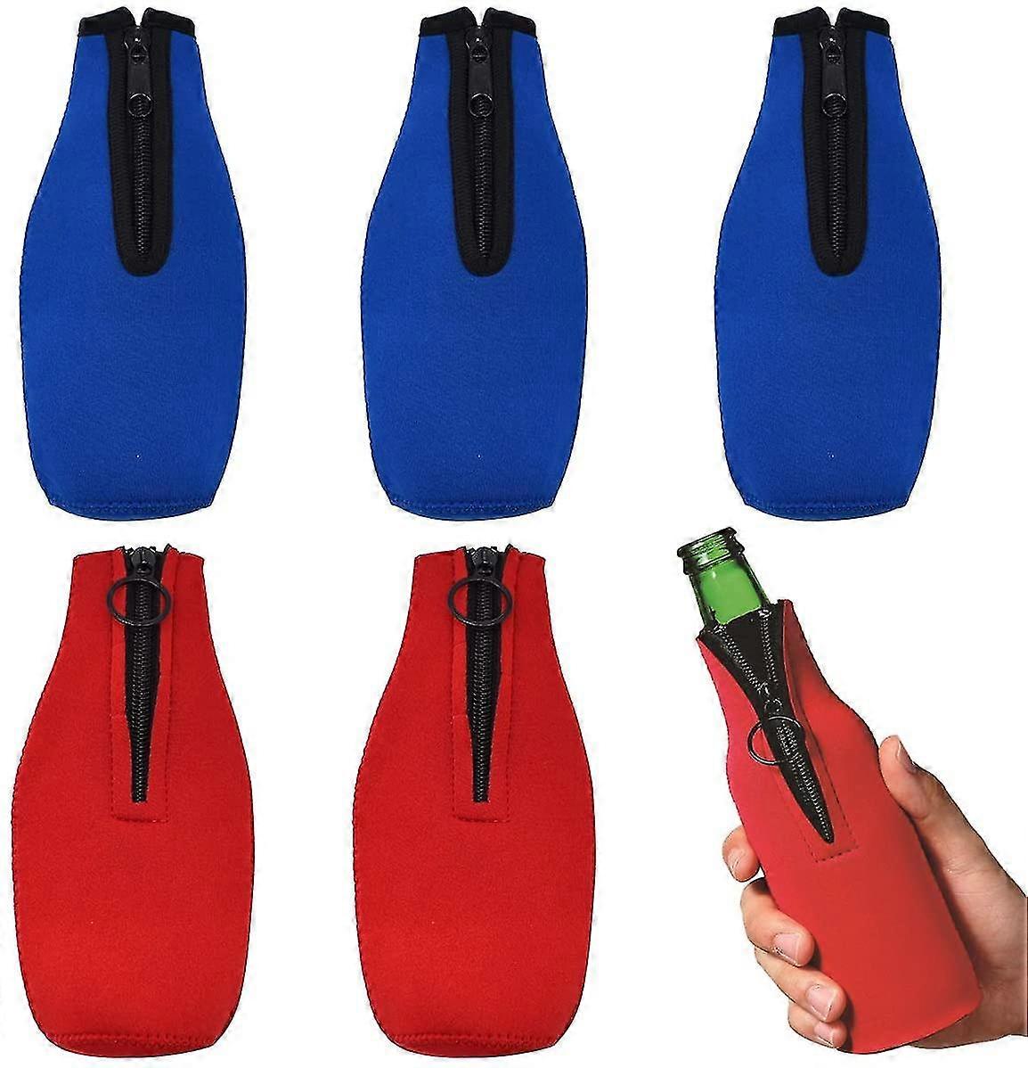 Bottle Cooler, 6pcs 330ml With Zipper Foldable Beer Bottle Cooler Beverage-Yvan