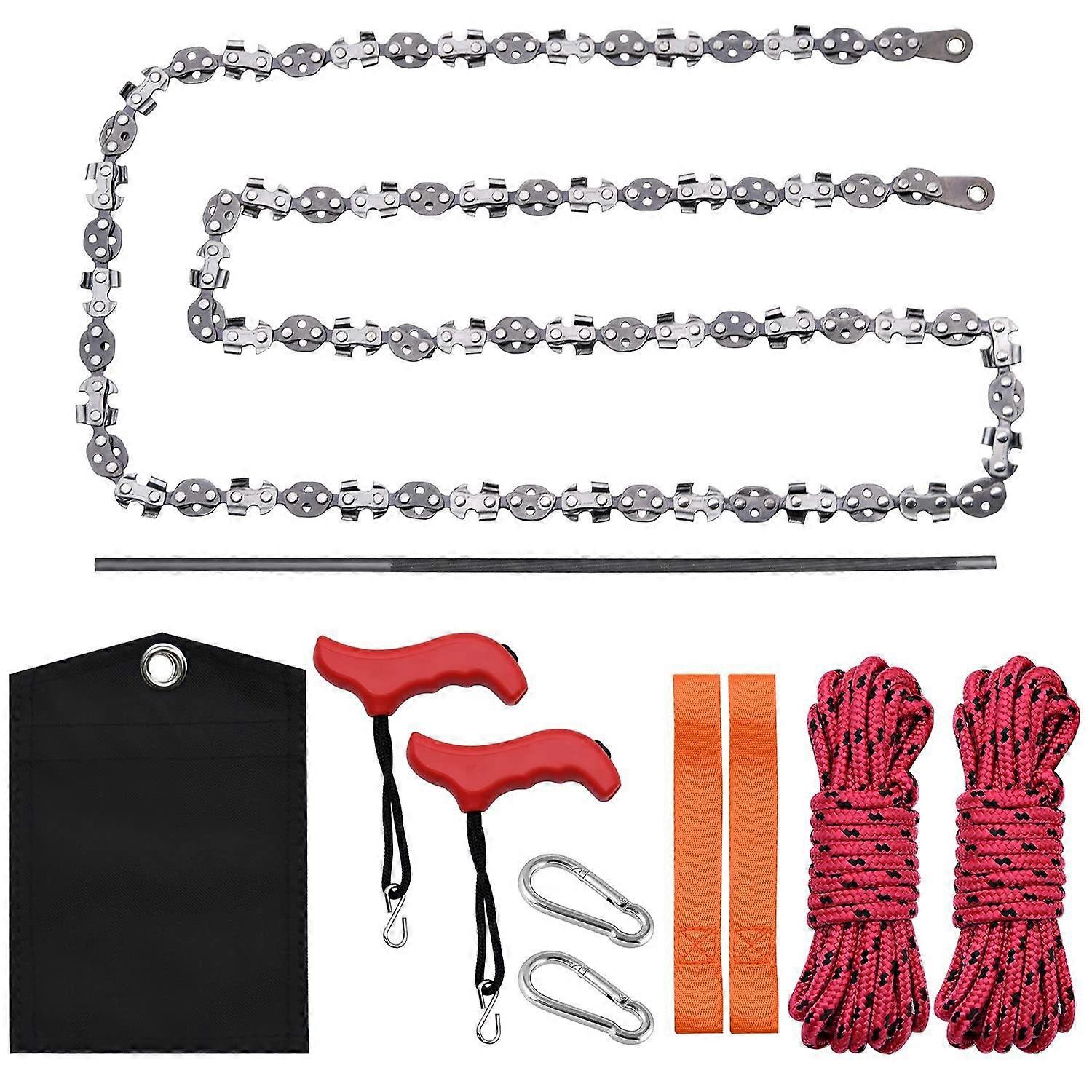 Outdoor zipper saw set for garden high-altitude tree branch pruning and logging. Chain saw 53Inch, 68 blade, double-sided blade