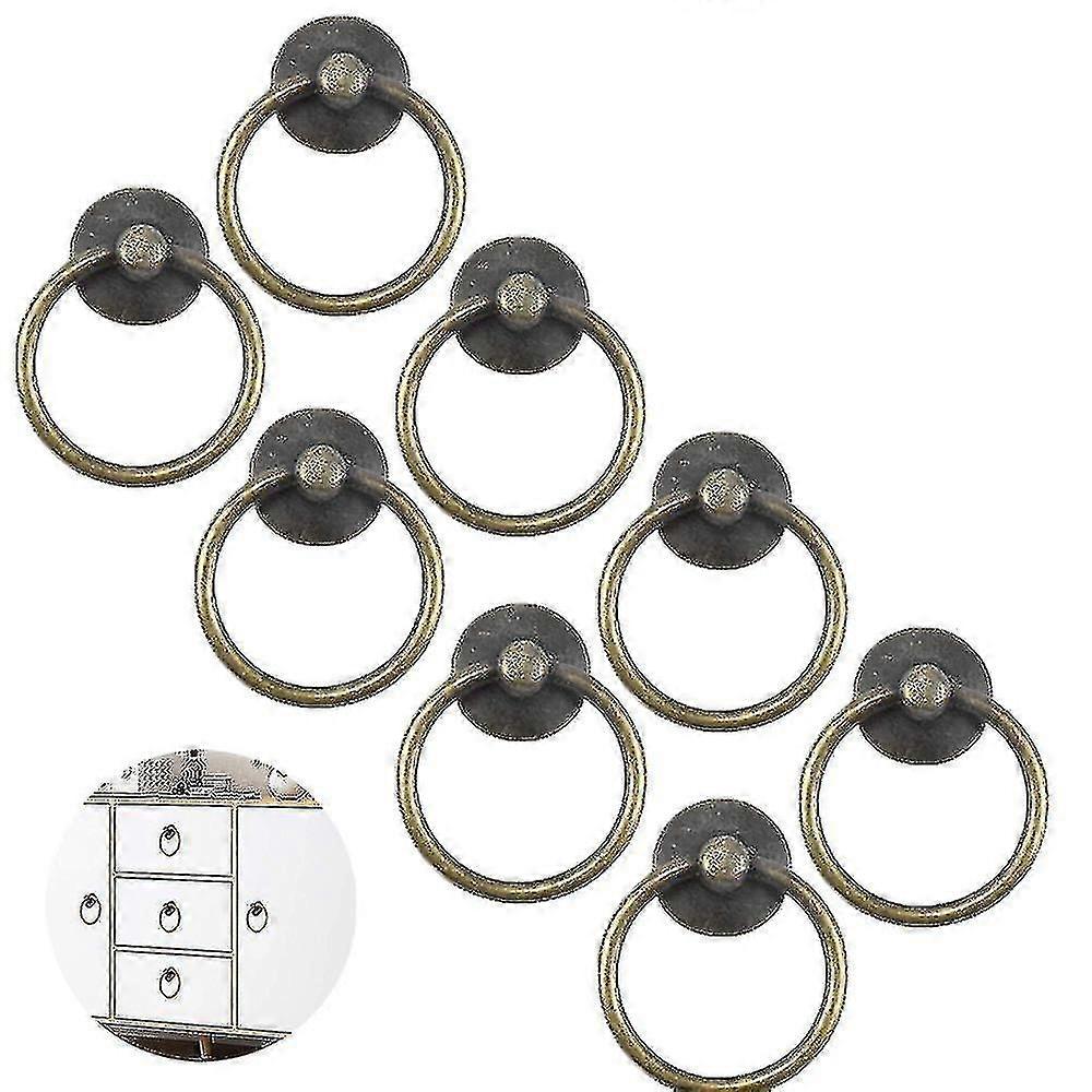 Vintage Cabinet Ring Knobs Round Antique Drawer Pulls Handle(10pcs)
