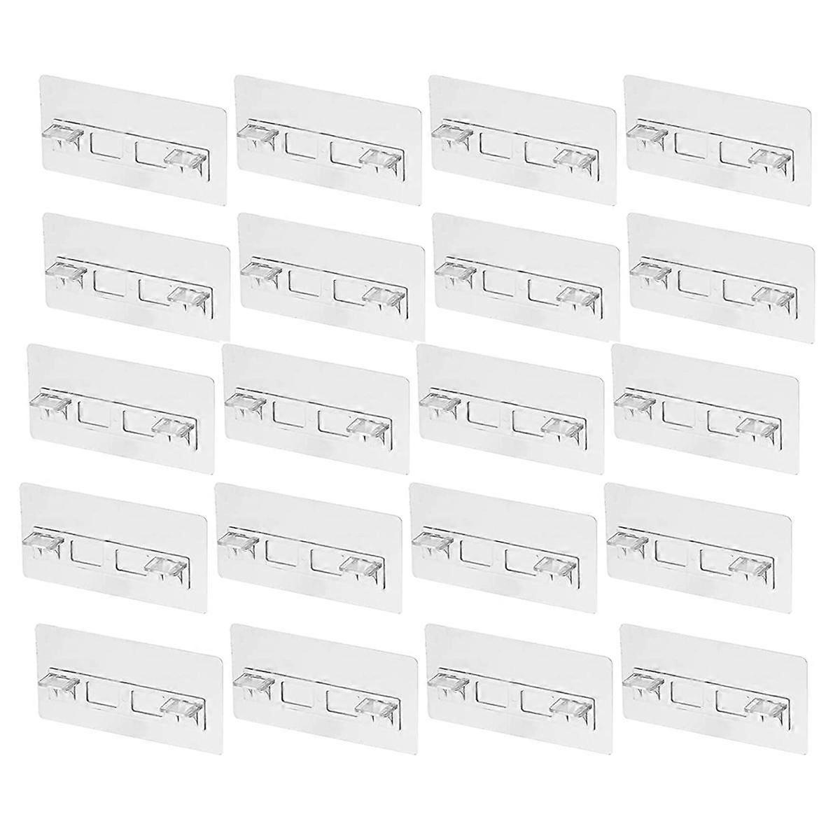 20Pcs Punch Free Shelf Support Pegs No Drill Adhesive Shelf Bracket Clear Shelf Pins for Cabinet Sh