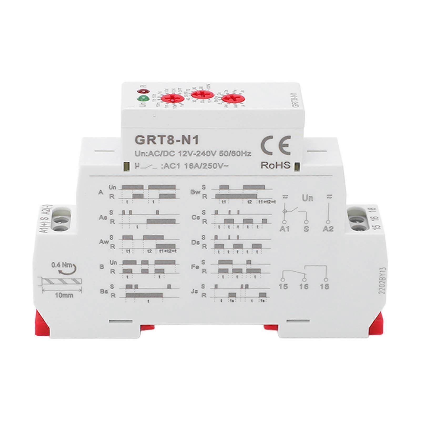 Multifunction Time Relay 0.1s To 10 Days Adjustment High Accuracy Delay Timer Switch with Indicator AC DC 12?240V