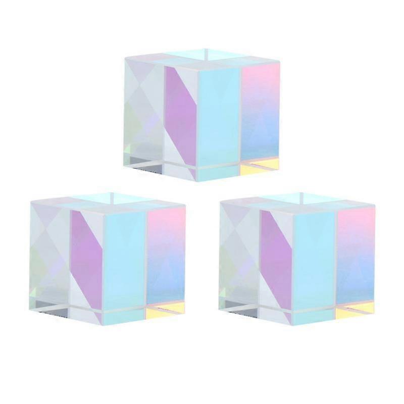 3pcs optical glass rgb dispersion cube for physics teaching decoration arts