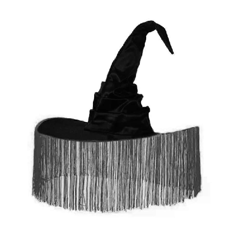 Witch Hat Wide Brim Pointed Hat Black Crooked Wizard Hat for Holidays Cosplay Carnival Halloween De