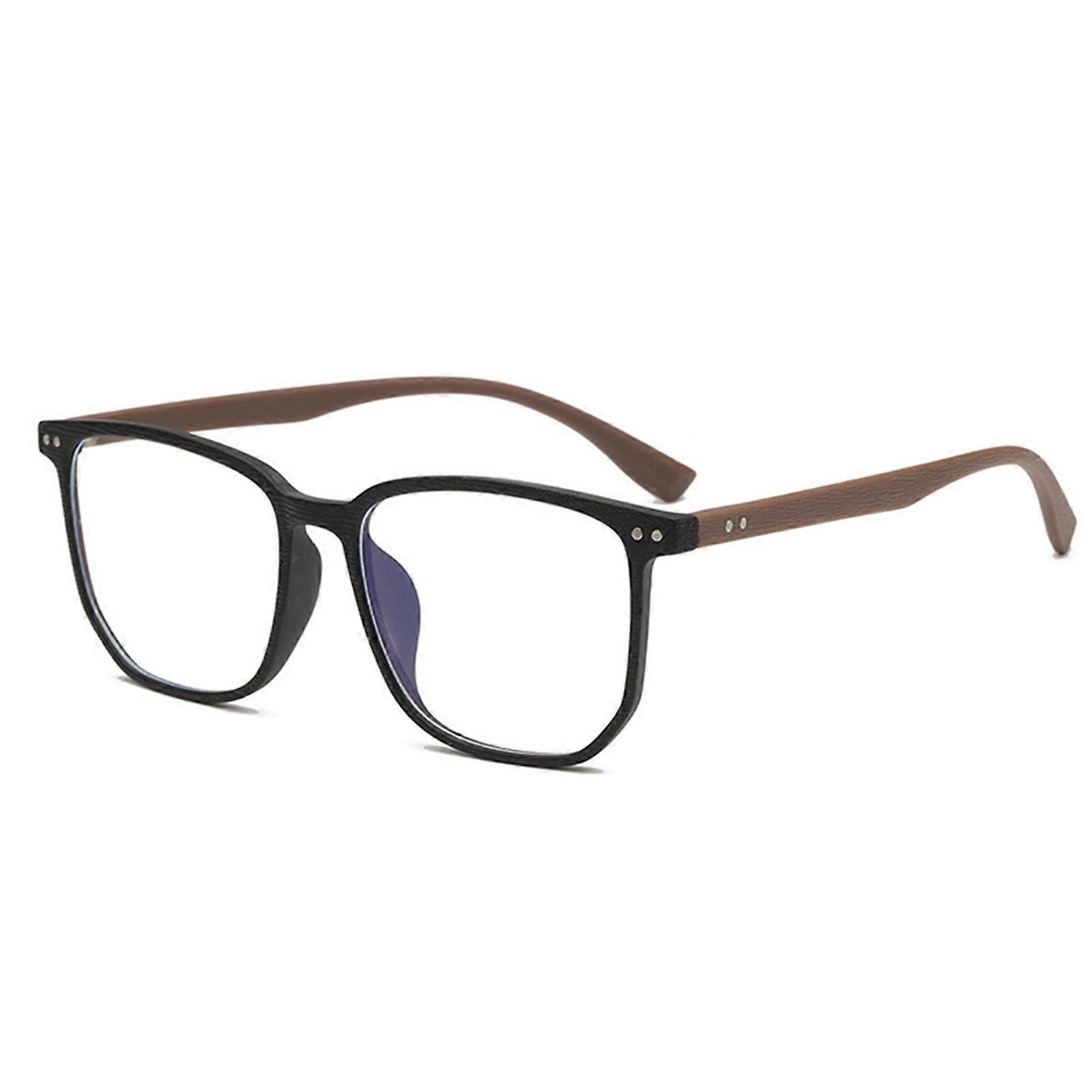 Wood Grain Flat Mirror Glasses Scratch-resistant Optical Spectacle Glasses for Ladies Trendy Decoration