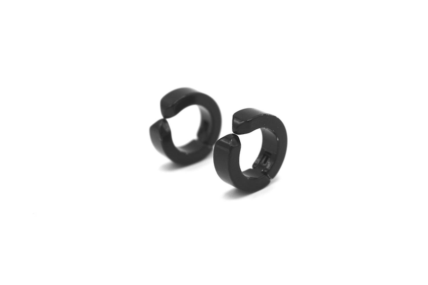Clip on ring earrings black