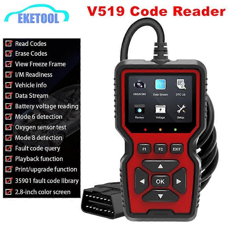 Professional V519 OBD2 Standard Code Reader Supports 9 Protocols Multi-Language Upgrade Online Vehicle Fault Engine Diagnosis