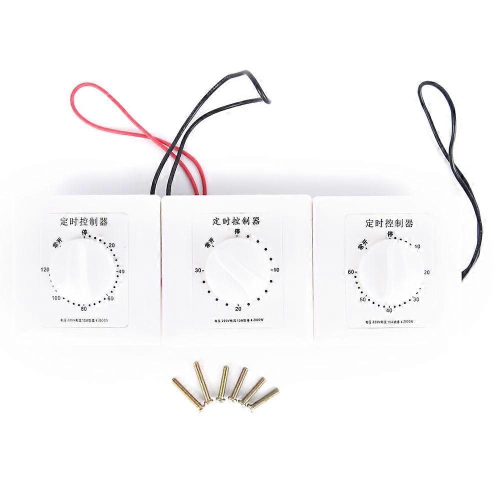 220V Timer Switch Control Pump Timer Mechanical Countdown Control Interruptor 30/60/120 Minutes Arrival AC Timer Switch