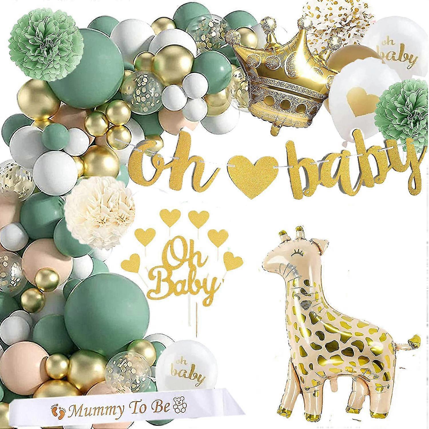 103pcs Safari Jungle Balloon Garland Arch Kit-green Gold Balloons For Wild One Tropical Theme Party Supplies