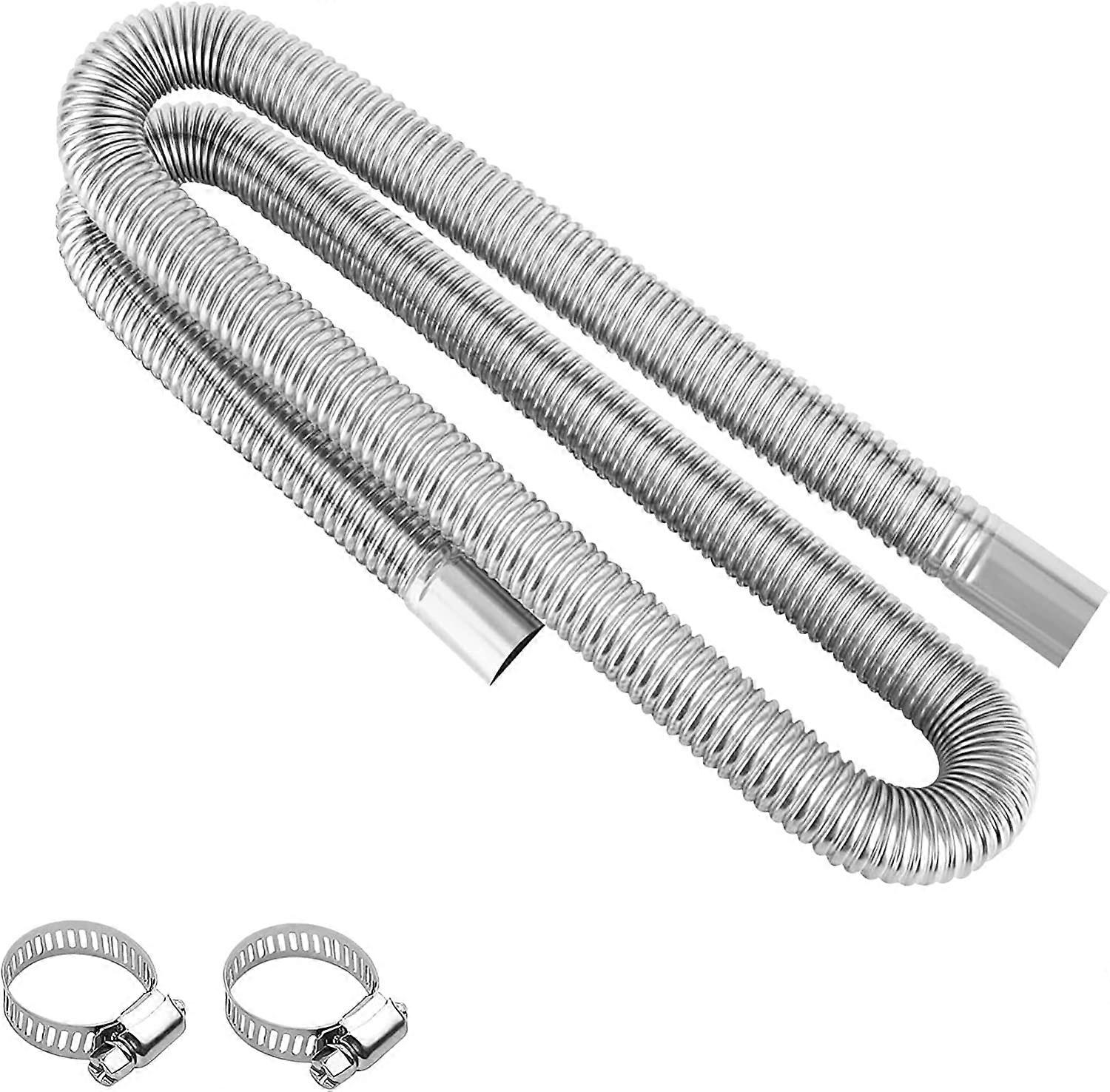 Avgasslang för kraftgenerator 25 mm avgasslang 300 cm Extravärmare i rostfritt stål Avgassystem med 2 stycken klämmor i rostfritt stål för bilar