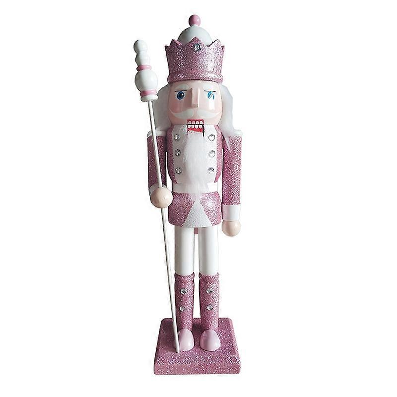 Desktop Ornaments Eye-catching Stable Base Wood Miniature Nutcracker Doll Supplies for Home