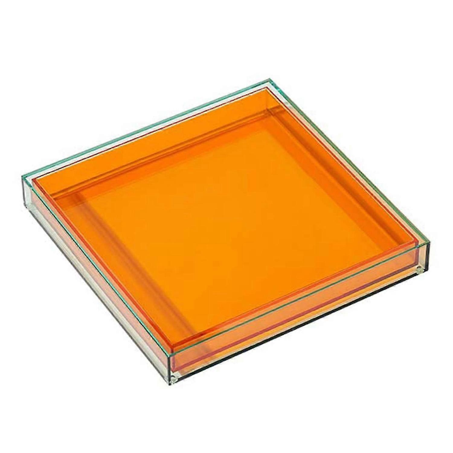 Nordic Decor ακρυλικό δίσκο σερβιρίσματος Clear Square Vase Tray Jewelry Water Cup Key Storage Διακόσμηση -