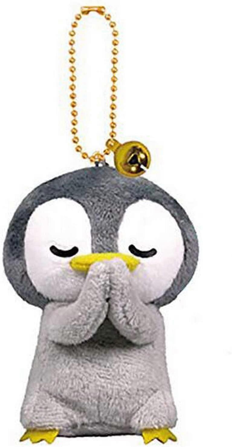 Stuffed Penguin Keychain Plush Animal Pendant Ornaments Pray Good Things Gray