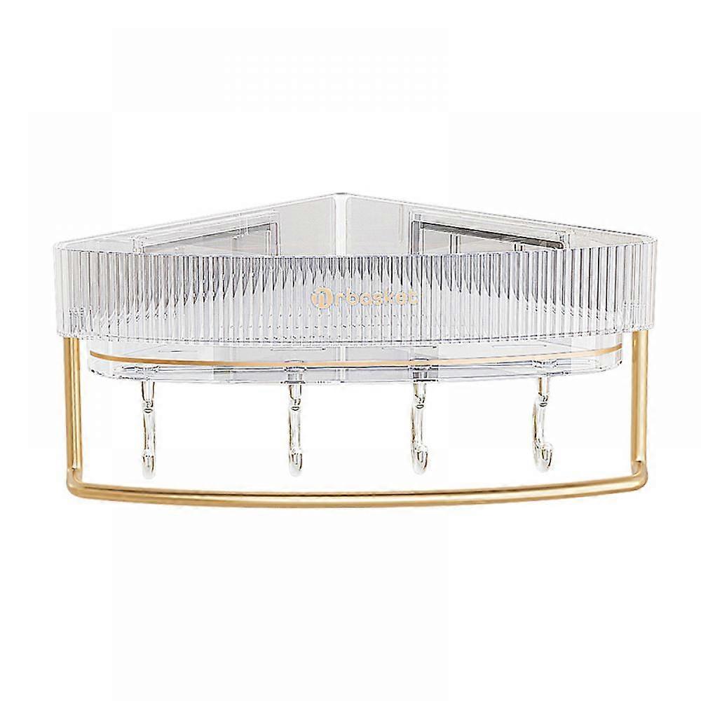 Corner Floating Shelf Wall Mounted Multifunctional Modern Shelf with Hanger for Bathroom