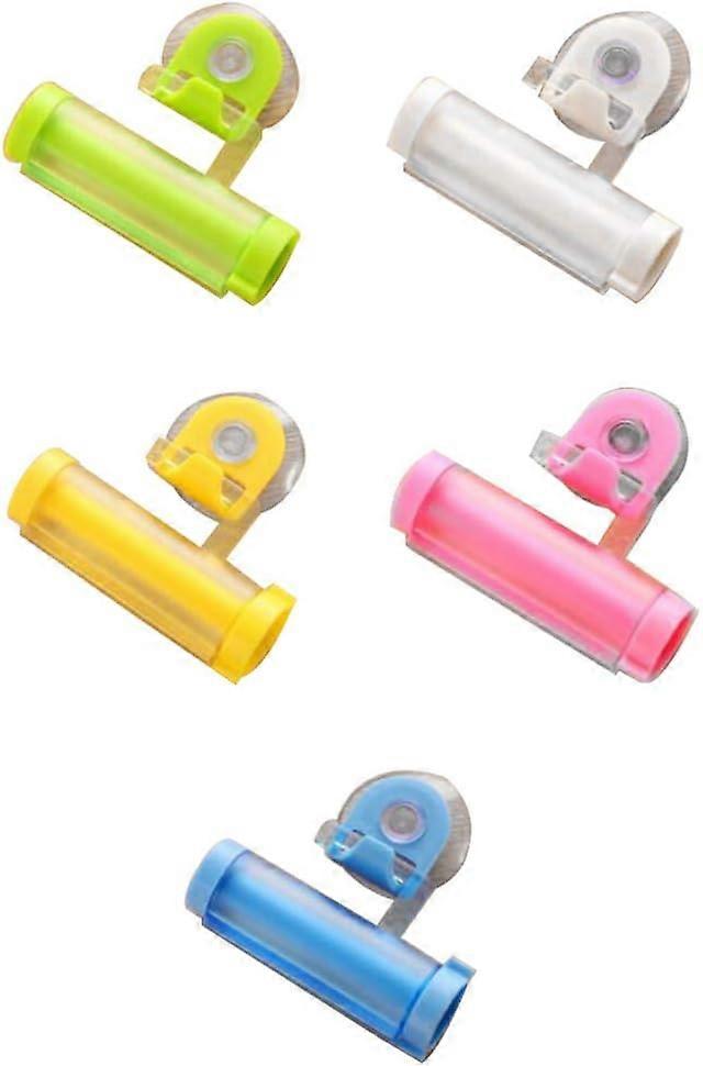 5pcs Bathroom Toothpaste Squeezers Toothpaste Tube Roller Wall Mounted Toothpaste Squeeze Holder for Home Hotel
