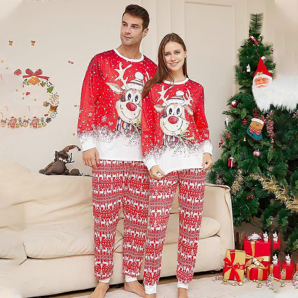 Kids Infants Christmas Family Matching Pyjamas Romper Adult Xmas Elk Snowflake Printed Nightwear Pajamas Pjs Set