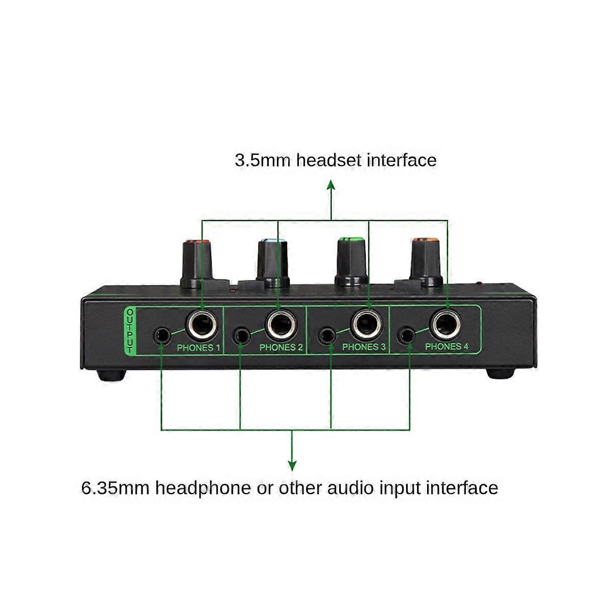 6 Channels Mini Headphone Amplifier HA400 Ultra-Compact Stereo Audio Amplifier Earphone Amp for Mus