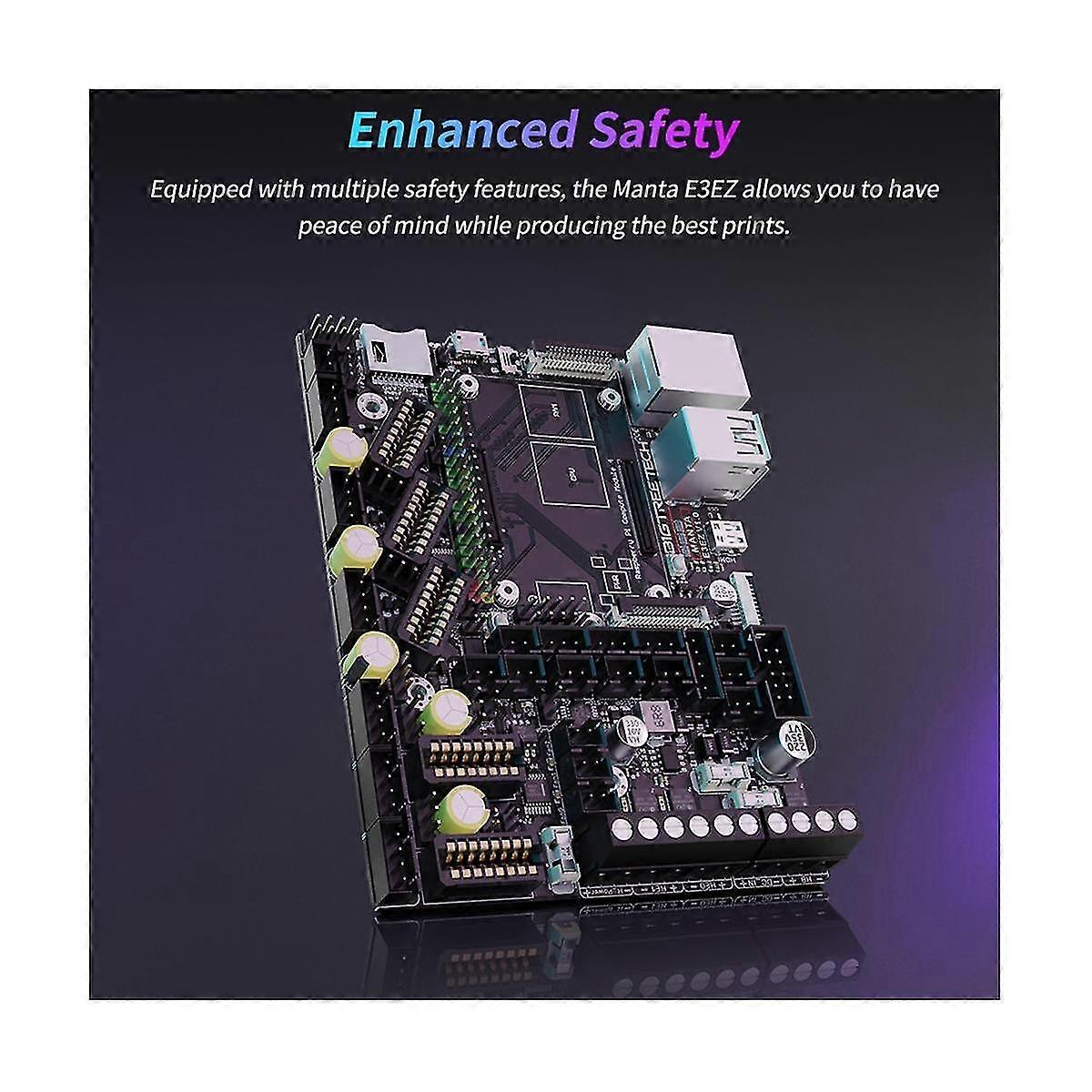 Manta E3ez V1.0 Mainboard 32 Bit Silent Control Board Trabalho com Cb1/cm4 Suporte Klipper Drop-in Motherboard