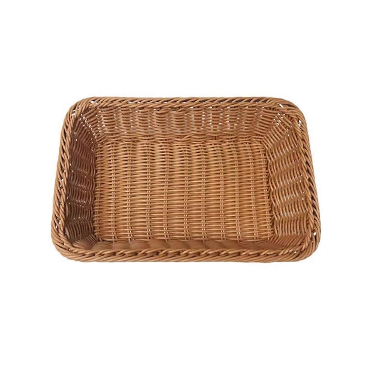 Handmade Rattans Work Storage Trays Fruit Vegetables Bread Baskets Restaurant Serving Tabletop Disp