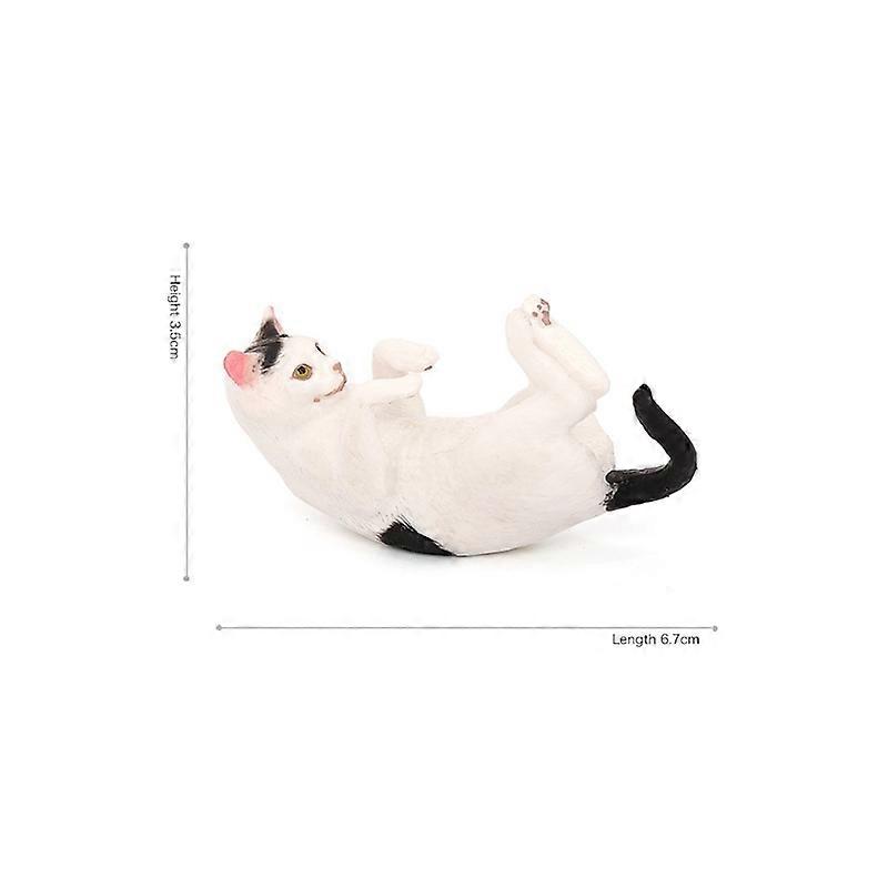 Simulation Cow Cat Model Black and White Cats ornament Creative Stretching Lazy Kitten Craft Desktop