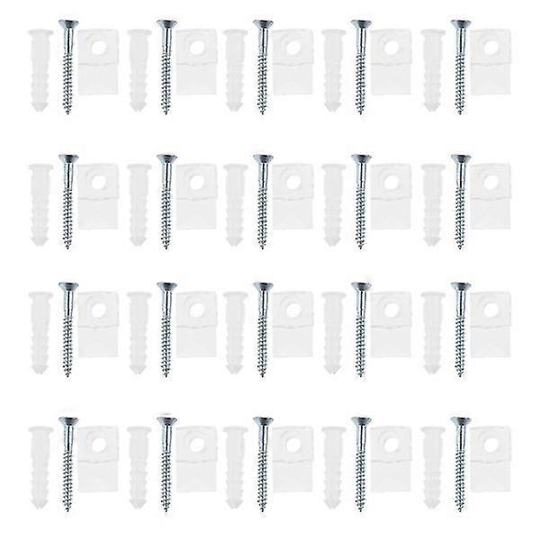 20 Sets Of Mirror Fixing Clips Easily Installation Fastener Attaching Clamp