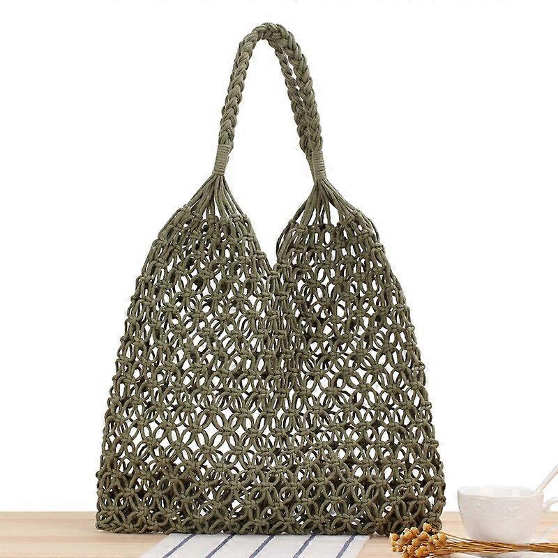 Handbag Cotton Rope Hollow Straw Bag Sheer Macrame Tote Bohemian Ultralight Shoulder Bags Net Pack Vintage Retro Chic Handbag