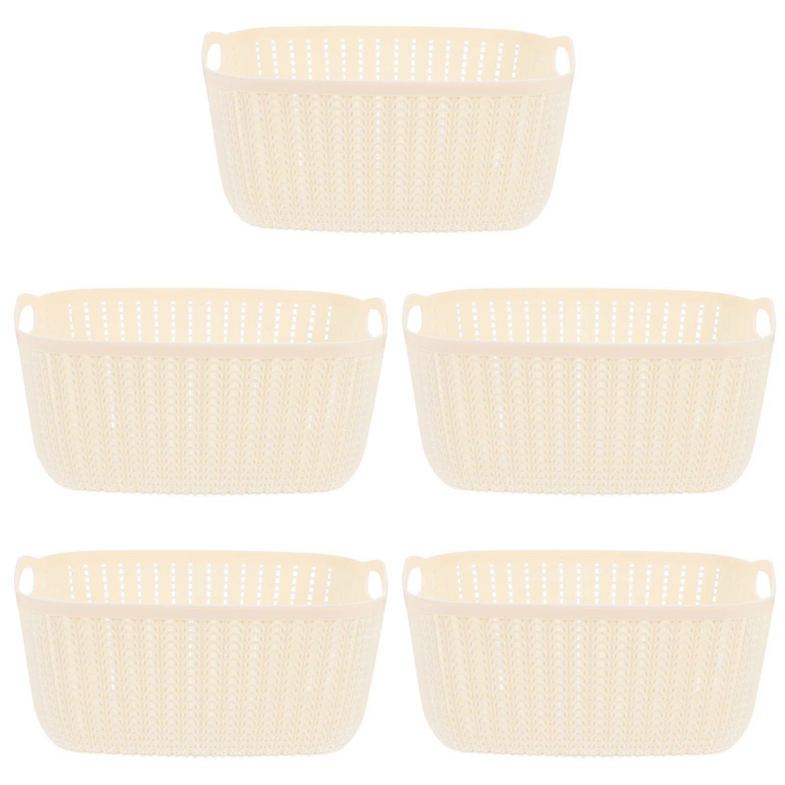 5pcs Plastic Storage Basket Sundries Container Mini Desktop Storage Holder