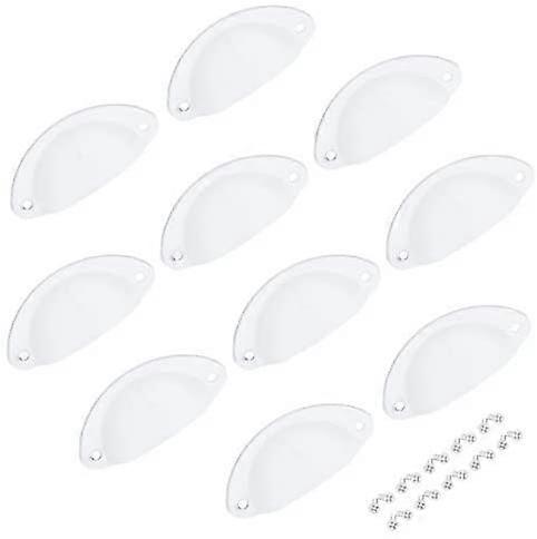 10 drawer cabinet handles 82x35 mm (white)