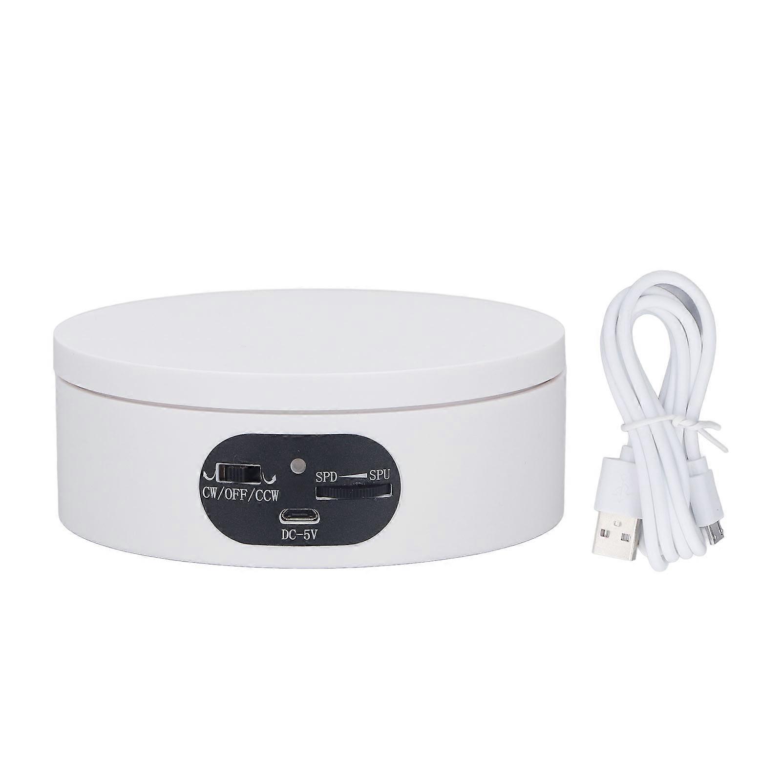 Rotating Display Stand 4.7in USB Battery Powered Stable Quiet Auto Rotation Turntable Stand for Jewelry Watch Model