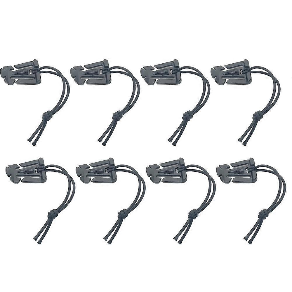 8 Pack Buckle Strap Jacket Tactical Strap Management Tool Strap Bungee Cord For Backpack Webbing (Black) 4.5" Cord Length