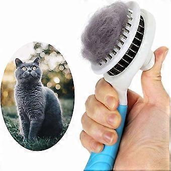 Katzen-Hunde-Bürste, Pflegebürsten Kompatible Katzen und Hunde Selbstreinigende Tothaarbürste Kompatible Katze Hund Ein-Klick-Entfernung von abgestorbenen Haaren und Unterwolle