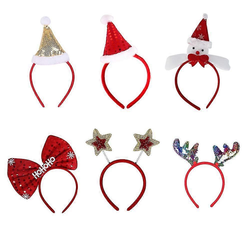 6 قطع عطلة عصابات الرأس، لطيف عيد الميلاد قبعة رئيس توبرز، لحزب عيد الميلاد، عشاء عيد الميلاد