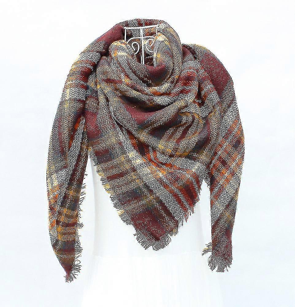 Mujer Warm F Square Shawls Lar Ves Stripe F