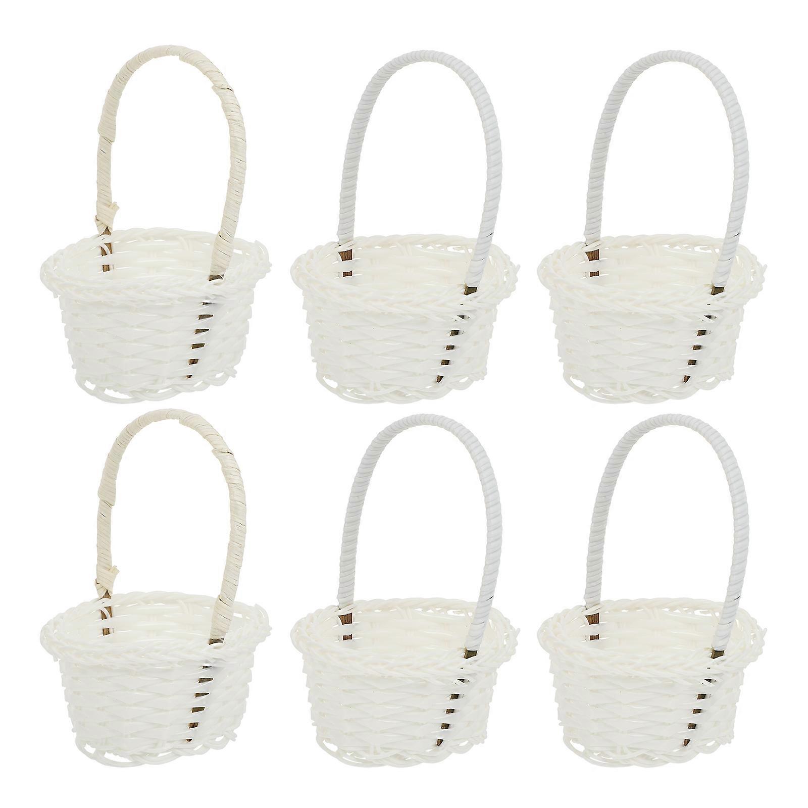 6pcs Creative Hamper Baskets Classic Woven Baskets Simple Planting Baskets