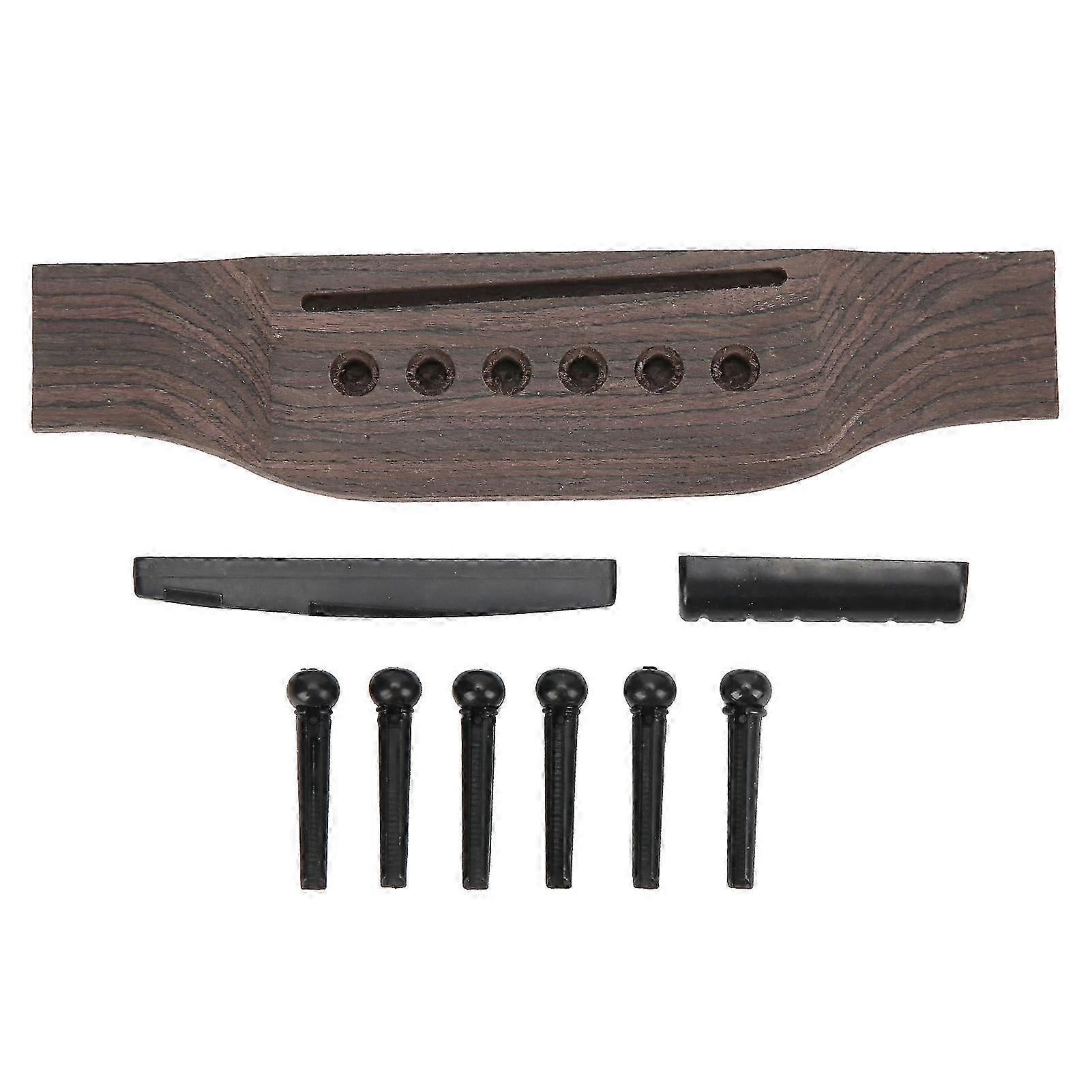 Exquisite Guitar Bridge Set Nut Saddle String Pins Solid Wood Plastic Replacement Accessories