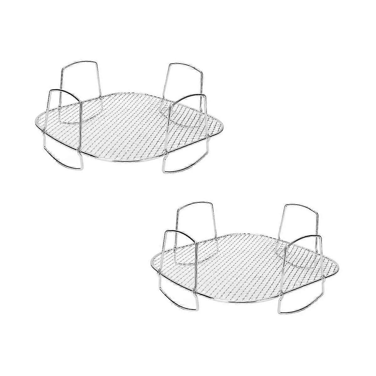 2pcs Airfryer Accessories Steamer Grill Multi-function Draining Rack Potato Rack Fruit And Vegetabl