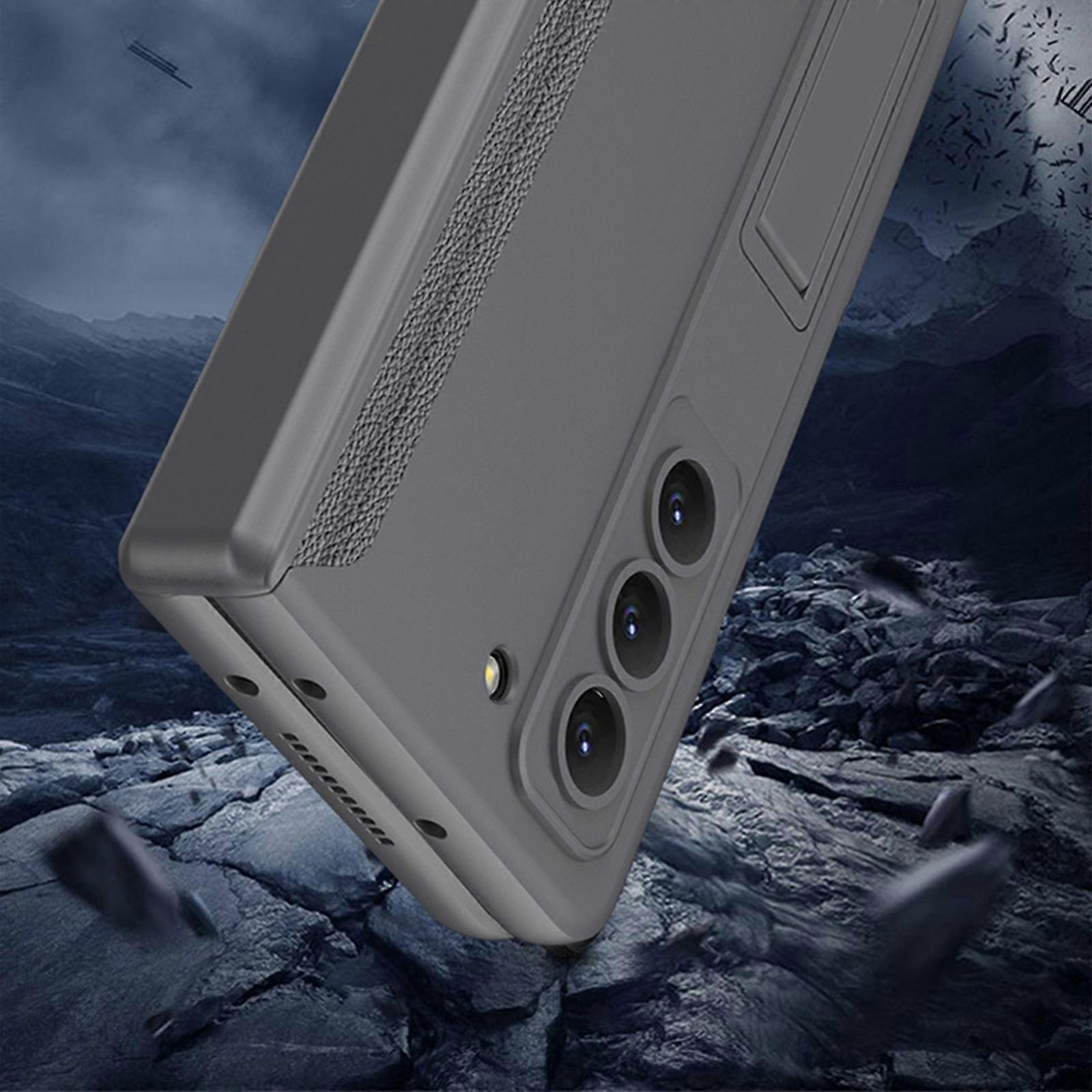 Z Fold 5 Case Hinge Coverage Protective Case with Built-in Kickstand PC Magnetic All-Inclusive Shockproof Cover