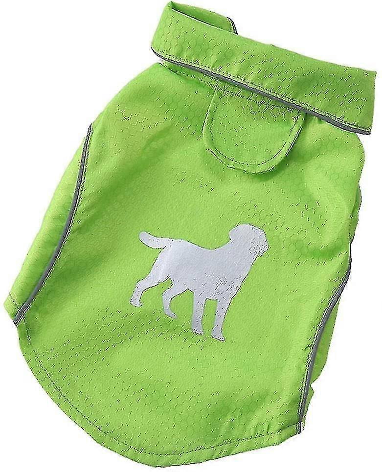 Dog Raincoat. Reflective Stripes Waterproof Breathable Dogs. Size S-xl (s. Green)