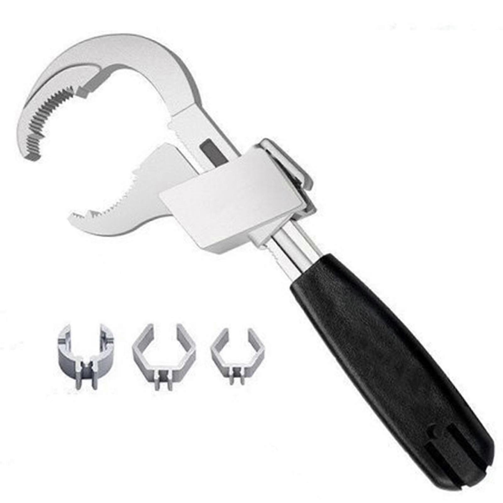 1set Multifunction Adjustable Double-ended Wrench Water Pipe Hand Tool Repair Tool,arc Toothed Wrench Movable Plate Plumbing Installation Sink Tool Bo