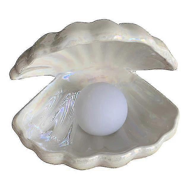 Ceramic Shell Lamp Bedroom Bedside Lamp(white)