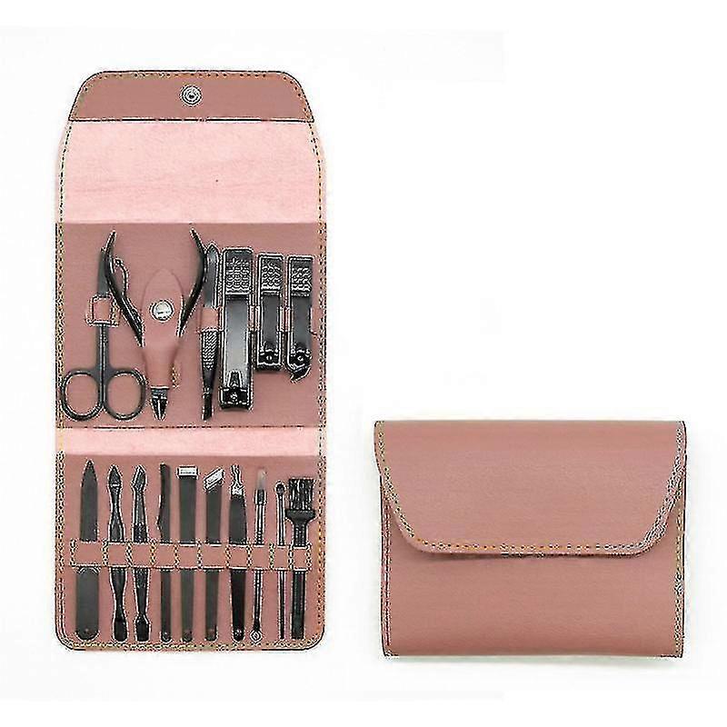 16 In 1 Nail Clippers Set, Manicure Set Grooming Kit Stainless Steel Nail Tools With Leather Case