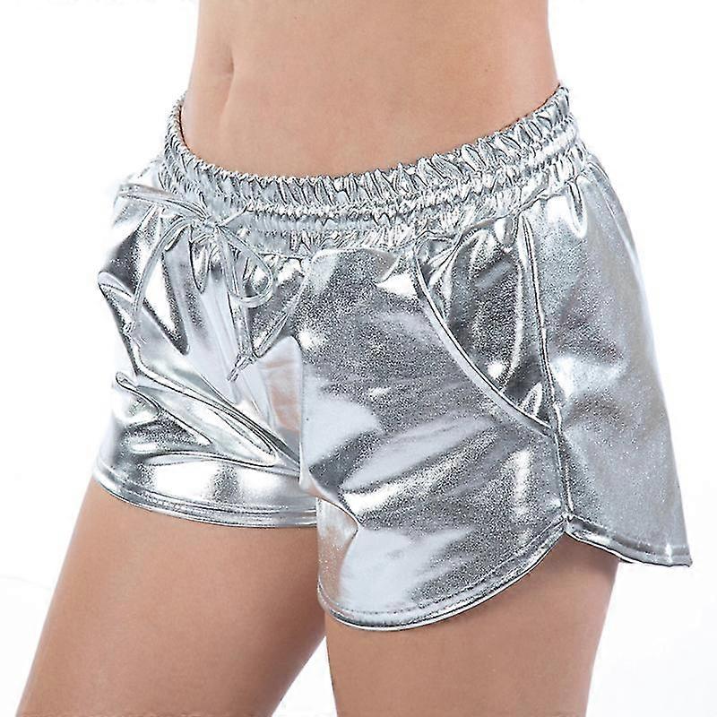 Ladies Shiny Mini Pant Casual Bermuda Summer Beach Shorts Lounge Bottoms Metallic Short Hot Pants
