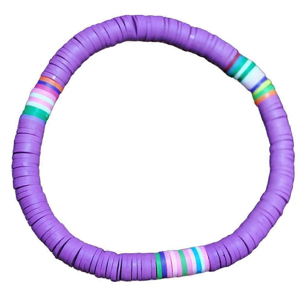 1 Pz Bohemian Braccialetto Dolce Argilla Polimerica Mano Corda per Coppia (Viola